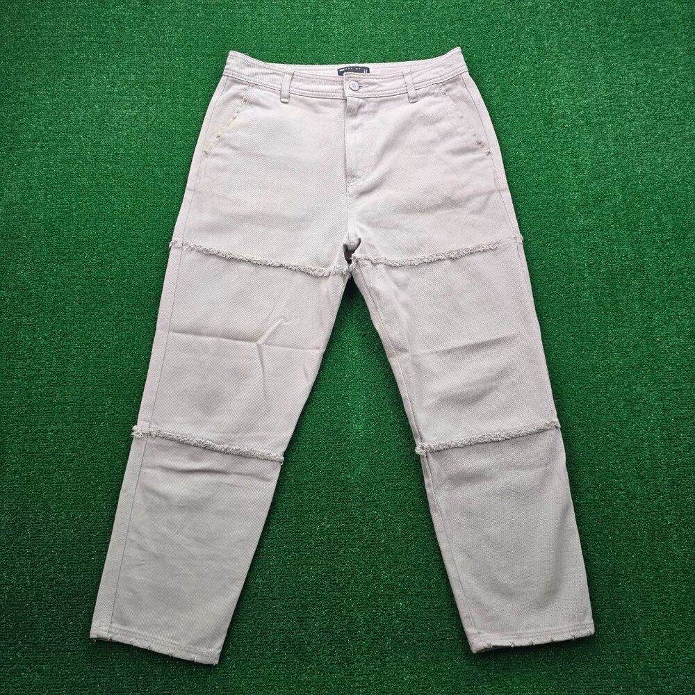 ASOS Design Pants Mens 34x26 Beige Skater Distressed Cotton Outdoor Preppy‎